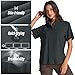 Womens Safari Hiking Sun Shirts UPF 50+ UV Sun Protection Quick Dry Lightweight Short Sleeve Button Shirts (5080 Black Grey L)