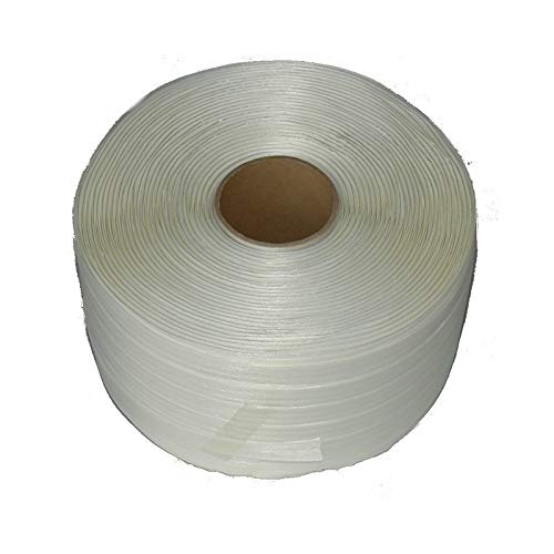 Feuillard 19mm x 500m - Ultra résistant - Polyester Textile Tressé - Blanc Cover