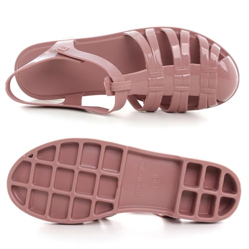Image of Hee grand Crystal Jelly Heel Sandals for Women Summer Beach Jelly Shoes