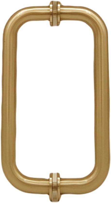 Tubular 8″ Length Back-to-Back Pull Handle, for Shower Door Replacement. for Commercial and Residential Glass Shower Doors 3/8 Inch to 1/2 Inch Thick. Solid Brass Tubing. Heavy Duty with washers