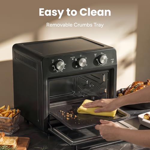 Image of SMIRLY 6-in-1 Air Fryer Toaster Oven Combo, 27QT Toaster Oven - Black