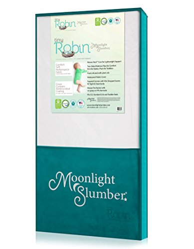 Moonlight Slumber Breathable Dual Sided Baby Crib Mattress. Firm Sided for Infants Reverse to Soft Side for Toddlers Bed. Easy to Clean Waterproof and Odor Resistant (Made in USA. Latest Version).