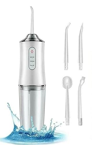 Idropulsore Dentale Portatile, Irrigatore Orale Ricaricabile, 3 Modalità Di Pulizia, 4 Ugelli Con Rotazione Di 360 °, Ricaricabile Usb, Ipx7 Impermeab