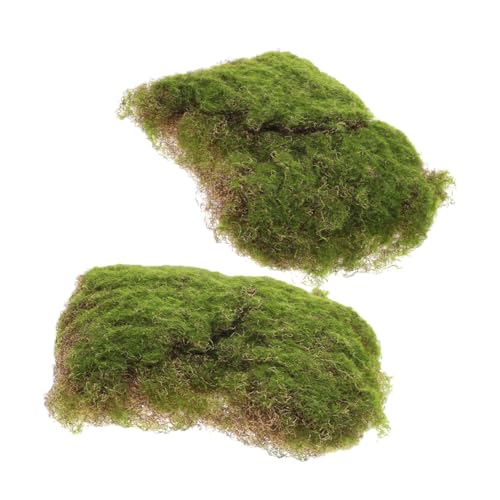 LAPYAPPE 2個 人工苔皮ブロック フェイクモス 植物用人工芝 模型用ランドスケープ装飾 簡単設置 エコ省エネ インテリア ジオラマ用