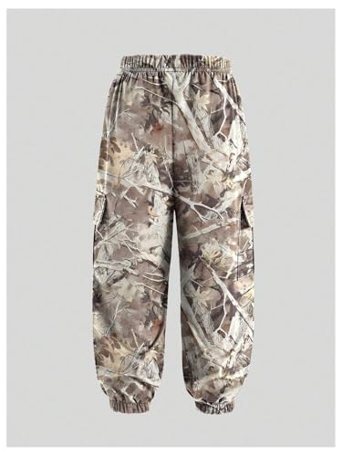 Verdusa Boy's Camo Baggy Cargo Pants Elastic Waist Lightweight Joggers with Pockets2