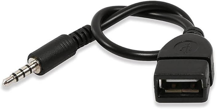 AUX to USB Adapter, 3.5mm Male Aux Audio Jack Plug to USB 2.0 Female Jack OTG Cord Converter Cable Lead for Car Stereo, MP3, CD Player, Truck Vehicle, Car Need Decoding Function