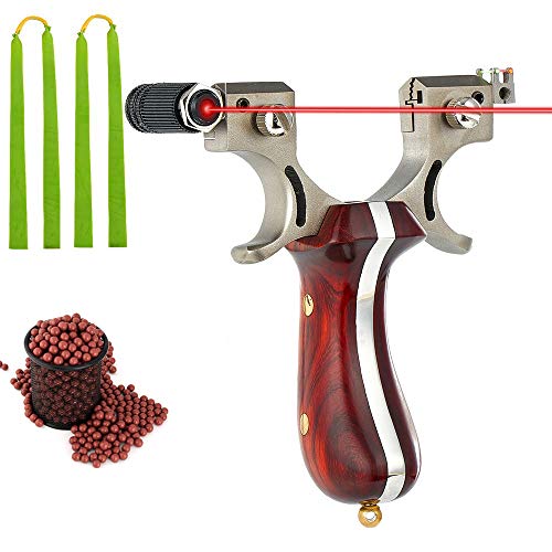 TOPARCHERY Slingshots for Adults/Children, Stainless Steel Slingshot for Catapult Hunting Exercise, Hunting Slingshot Catapult Slingshot with 2pcs Slingshot Bands and 100pcs Slingshot Steel Balls
