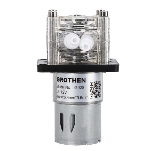 Telituny G928 12V Peristaltikpumpe, 500mL/min Schlauchpumpe mit Großem Durchfluss, Flachbau Dosierpumpe Aquarium, Peristaltische Flüssigkeitspumpe, Für Aquarium, Labor, Teich, Hydroponik