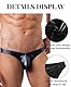 comeondear String Tanga Männer Sexy PU Leder Wetlook Sissy Dessous Reizwäsche Herren Erotische Unterhosen Kunstleder Micro String Große Größen Gay Unterwäsche Latex Slips Thong Schwarz Clubwear S