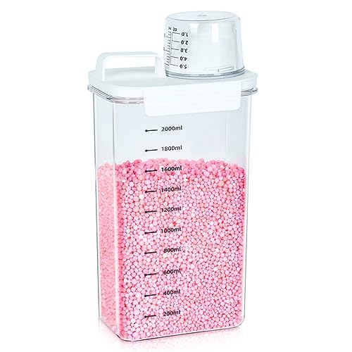 Image of Tokokimo Laundry Powder Dispenser, Laundry Detergent Dispenser for Laundry Room Organization and Storage, Laundry Beads Container, Suitable for Scent Beads, Washing Powder