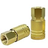 Air Compressor Quick Connect Fittings, 1/4 Inch NPT Brass Couplers and Plugs Set, Air Tool Accessories (1/4