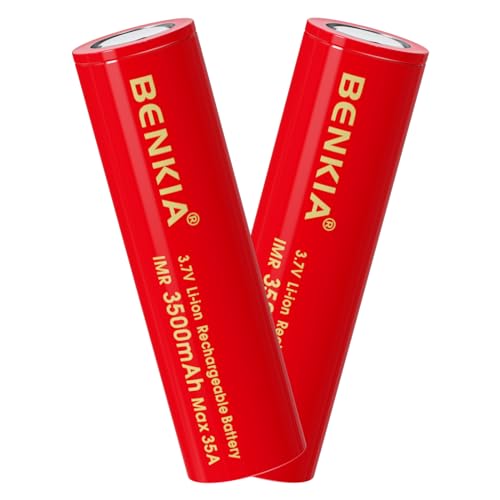 PAOWANG 18650 Rechargeable Battery 3.7Volt 3500mAh High Capacity Flat Top for Headlamps Flashlights Headlamps 2 Pack