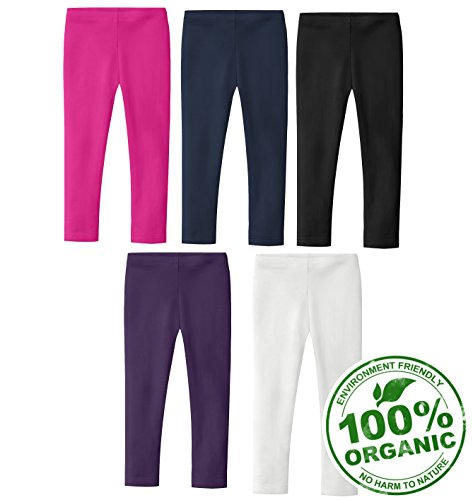 City Threads Baby Girls' Organic Cotton Leggings Solid for School Uniform Under Skirts2