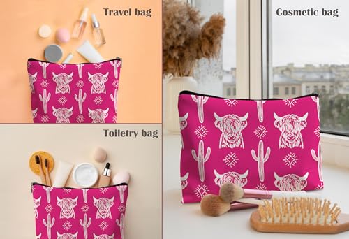 Image of Western Makeup Bag,Western Gifts For Women,Cow Makeup Bag,Cowgirl Stuff,Western Stuff For Women,Western Gifts,Cowgirl Gifts(Leather COW S)