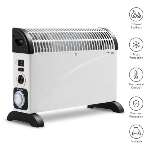 TROTEC Konvektor Heizung TCH 22 E- Heizleistung 750 W/ 1250 W/ 2000 W- Elektro Heizkörper mit Timer-2