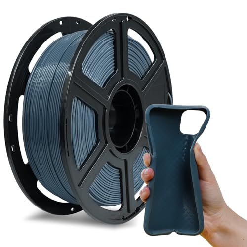 Flashforge PLA Flexible 3D Printer Filament, 3D Printing Filaments 1kg Spool-Dimensional Accuracy +/- 0.02mm, Environmental Friendliness, no Smoke and no Odor (Grey, PLA Flexible)