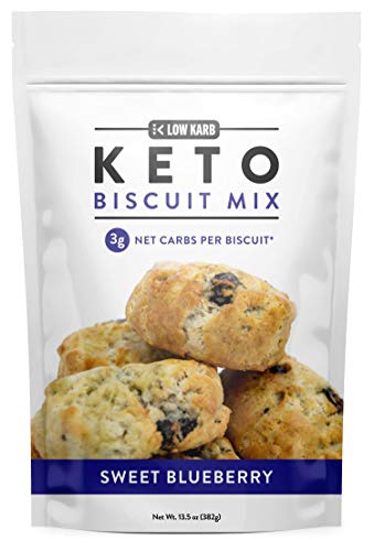 Low Karb - Keto Biscuits Mix - Low Carb Food - Easy to Bake - Perfect for Breakfast - Only 2g Net Carbs (Butter) (11.35 oz) (Blueberry)