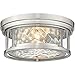 Z-Lite 493F2-BN Clarion - 2 Light Flush Mount In Transitional Style-5 Inches Tall and 12 Inches Wide, Finish Color: Brushed Nickel