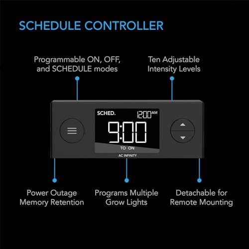 AC Infinity IONBEAM S11, Full Spectrum LED Grow Light Bars 11”, Deeper Penetration Samsung LM301H EVO Diodes and Digital Dimming Timer Controller, for Veg Bloom Indoor Plants, Grow Tents, Greenhouses