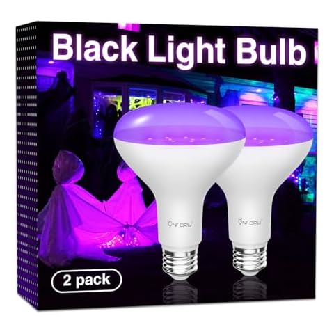 Onforu 2 Pack 15W LED Blacklight Bulbs Cover