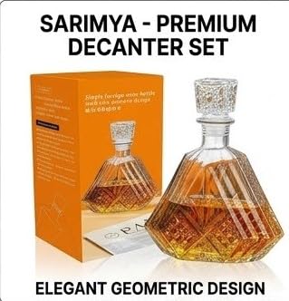 Image of Premium Luxury Crystal Whiskey Decanter 1000ml - Lead-Free Crystal Glass Liquor Decanter with Airtight Stopper, Elegant Scotch, Bourbon, Brandy, Rum & Wine Decanter for Home Bar, Office & Gift