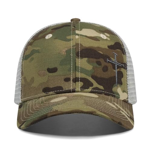 Image of Christian Hats for Men Women,Jesus 3 Nail Cross Hat Christian Religious Gifts for Birthday /Christmas,Black and Silver