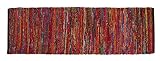 THE BEER VALLEY Cotton Multi Chindi Bed Runner Rugs 24x72 inch Multi Color,Cotton Area Rugs Runner,B
