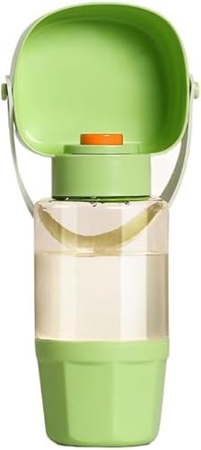 犬のお出かけ用ウォーターカップ ペット用ウォーターボトル 散歩用 犬用飲料水 旅行用 携帯用飲料カップ ペット用 スペシャル (グリーン,10*25cm)