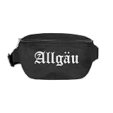 Allgäu Bauchtasche - Altdeutsch Bedruckt - Gürteltasche Hipbag Schwarz