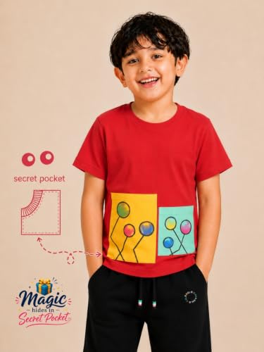 Image of Pilolo Kids Soft Cotton Lycra Pocket T-Shirt for Boy's