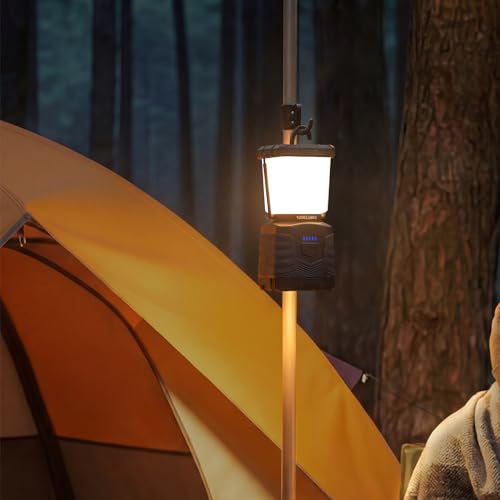 Amazon Basics LED Camping Lantern with 4 Light Modes - 1000 Lumen Portable Outdoor Light with 360° Illumination - Water Resistant Emergency Lantern - Batteries Not Included - Black - Image 5