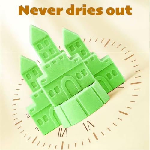 930g Magischer Sand Glutenfrei Natur Sand Weich Formbar Kinetischer Zaubersand Sensorisch Für Kinder Ab 3 Jahren Indoor Sandspiel Kreatives Spielzeug Weihnachts Geschenk Für Jungen Mädchen - Grün