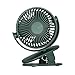 JISULIFE Clip on Tischventilator, Mini Kinderwagen Lüfter, 4000 mAh USB Kleiner Lüfter mit 16 Stunden, 4 Modi Leiser Akku Lüfter für Outdoor Camping Golfwagen Indoor Laufband - Grün