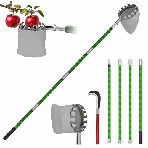 Image of BUILDSKILL 16 Ft Telescopic Coconut Plucker with Pole - Shock Proof | Adjustable Height 8-16 ft | Includes & Fruit Picker | Lightweight & Durable Fiber Glass Construction - Easy Assembly