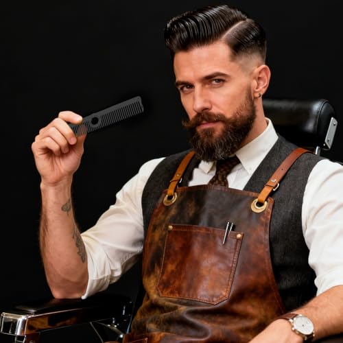 Set de 2 peines para barbero con anillo, negro miniatura 4