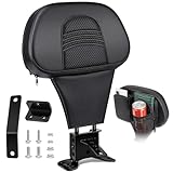 Amazicha Rider Driver Backrest, Adjustable Driver Rider Backrest with Storage Bag Fit for Harley Davidson Touring Road Glide Street Glide Electra Glide Road King CVO 1988-2024, Black