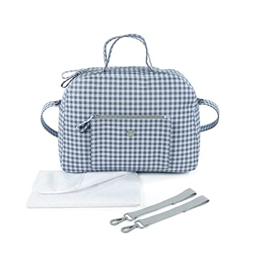 Pasito a pasito. Bolsa para Carrito de Bebé Together. Bolsa Organizadora, Práctica, Elegante y de Gran Tamaño. Bolso de Maternidad Fabricado en Polipiel. Color Azul/Gris