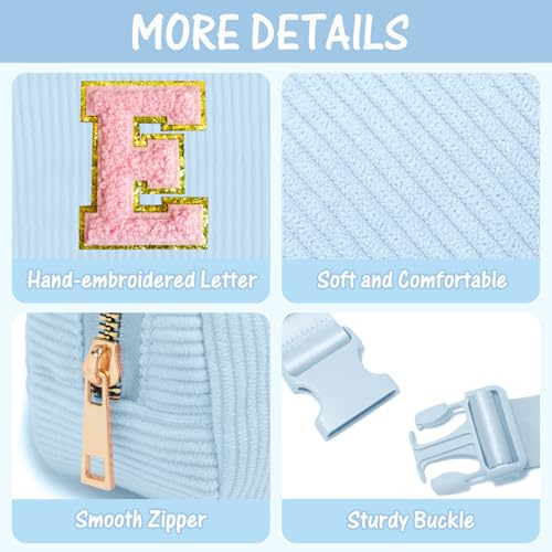 Image of Gitus Birthday Gifts for 10 11 12 13 14 15 16 Year Old Girls Personalized Gifts for Women Initial Fanny Pack Crossbody Bag Belt Bag Cute Preppy Stuff for Teen Girls Teenage Girl Gifts (Icing Blue-E)