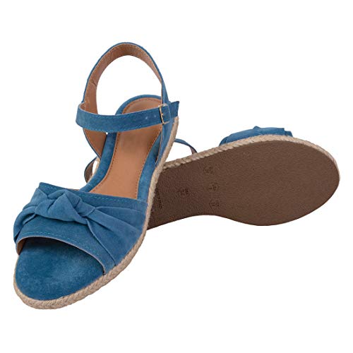 Sandalias Femininas Rasteira Sola Corda Sapatteria 020402 Tamanho:34;Cor:Azul