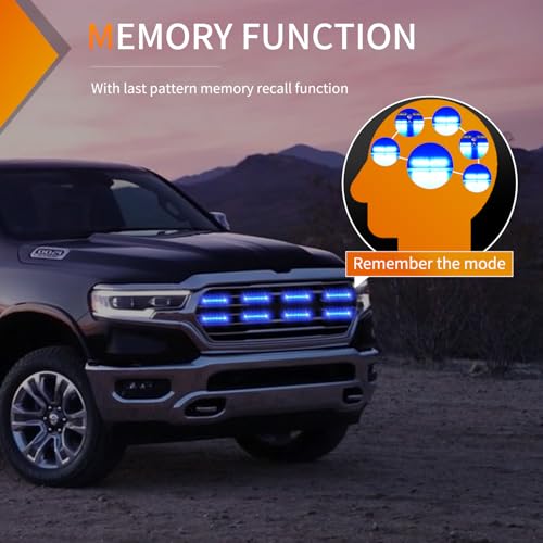 Image of Nilight 8PCS LED Strobe Lights 12V 24V Amber White Sync Feature Ultra Slim | Blue 12 LED Emergency Hazard Warning Lights Flashing Warning Mini Surface Mount Grille for Cars Trucks Camper trailer SUVs