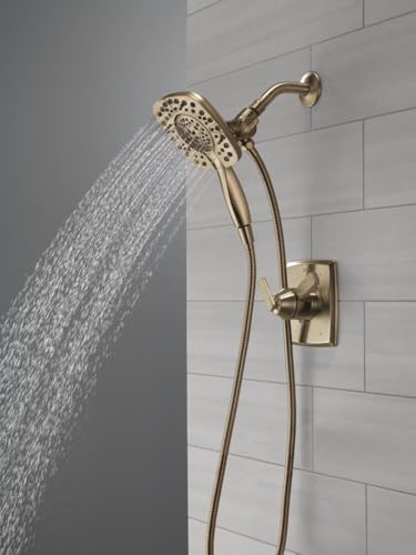Image of Delta Ashlyn 17 Series Dual-Function Shower Faucet Set with In2ition 2-in-1 Dual Shower Head with Handheld Spray, Gold 2-Handle Valve Trim Kit, Champagne Bronze T17264-I-CZ (Valve Not Included)
