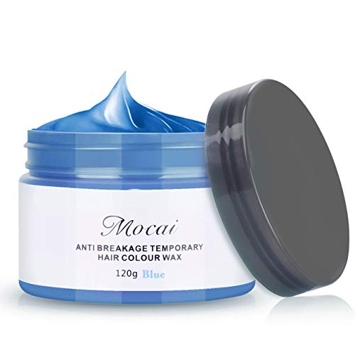 KINGMAS Hair Color Wax Wash Out Hair Color Temporary Unisex Hairstyle Cream Hair Pomades Natural Hair Gel 4.2 oz (Blue)