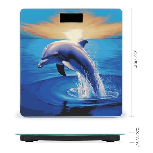 Báscula de baño Elegant Dolphin con pantalla LCD y vidrio templado miniatura 2