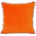 Riva Home Velvet Pompom poszewka na poduszkę (45 x 45 cm) (pomarańczowy/fuksja)