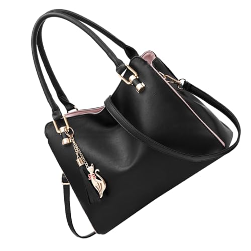 VALICLUD Große Pu-lederhandtasche Mit Viel Platz Mehrfachen Taschen Für Organisation Tragbar Für Einkaufen Reisen Und Alltaggebrauch Mit Verstellbaren Schultergurten