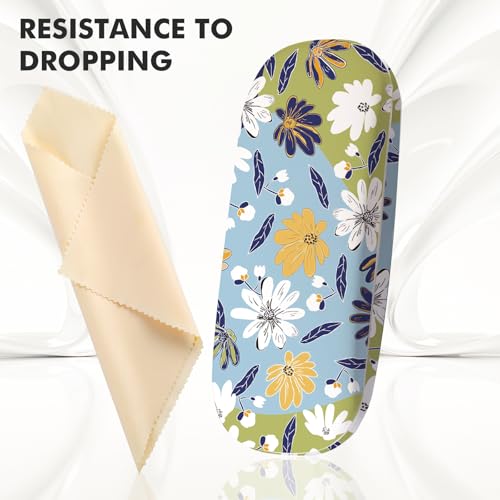 Image of Glasses Case Hard Shell,Portable Protective Eyeglasses Case, Eyeglass Holder Box with Cleaning Cloth,for Women Men