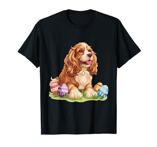 Cocker Spaniel Perro Raza Feliz Pascua Hombres Mujeres Niños Camiseta