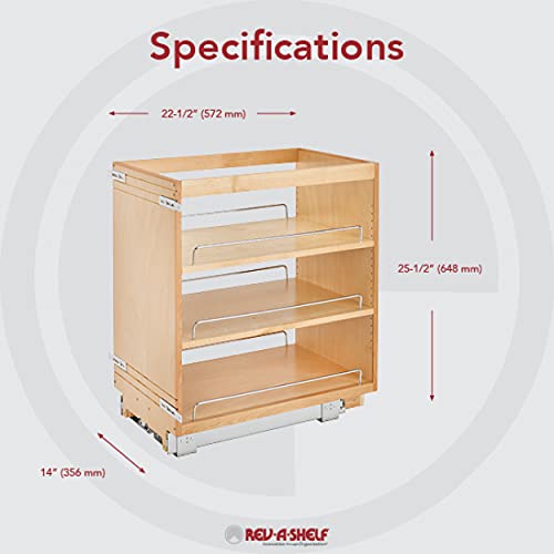 Image of Rev-A-Shelf Pullout Kitchen Cabinet Organizer, Min Cabinet Opening 14.5 inch W