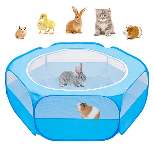 Amakunft Small Animal Pop-Up Playpen with Mesh Cover, 47'' x 23.6'' x 15'' Chicken Brooder Box, Play Pen Indoor Outdoor for Guinea Pigs, Bunny, Rabbits, Ferrets, Chinchillas, Kittens