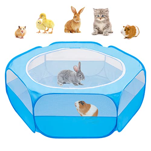 Tenda per gabbia per piccoli animali, box per animali domestici trasparente Pop Open Outdoor / Indoor Recinzione per esercizi, recinzione per cortile portatile per cavia, conigli, criceto, ricci